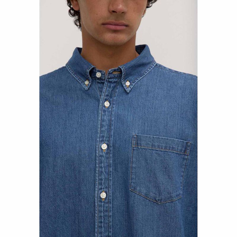 Assembly Label Cole Denim Long Sleeve Shirt Washed Blue image number 2